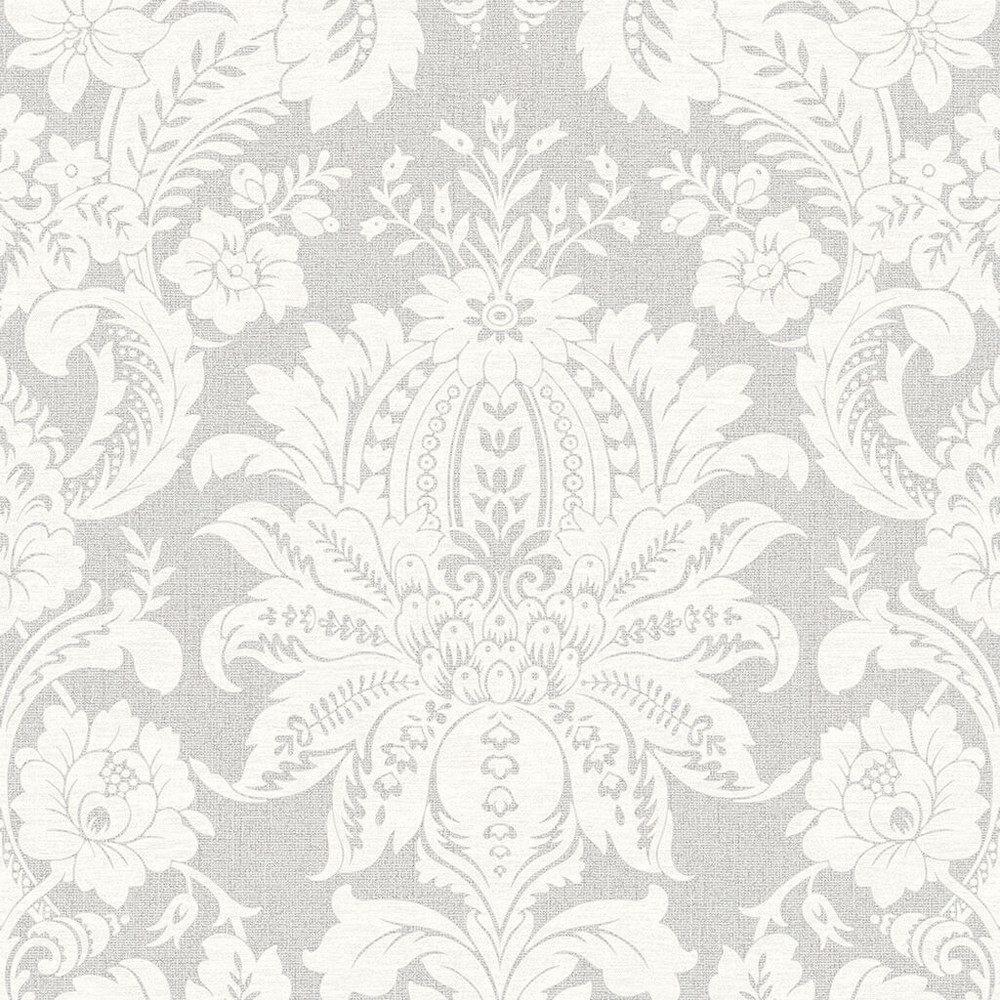 Venetian Damask Gray Wallpaper