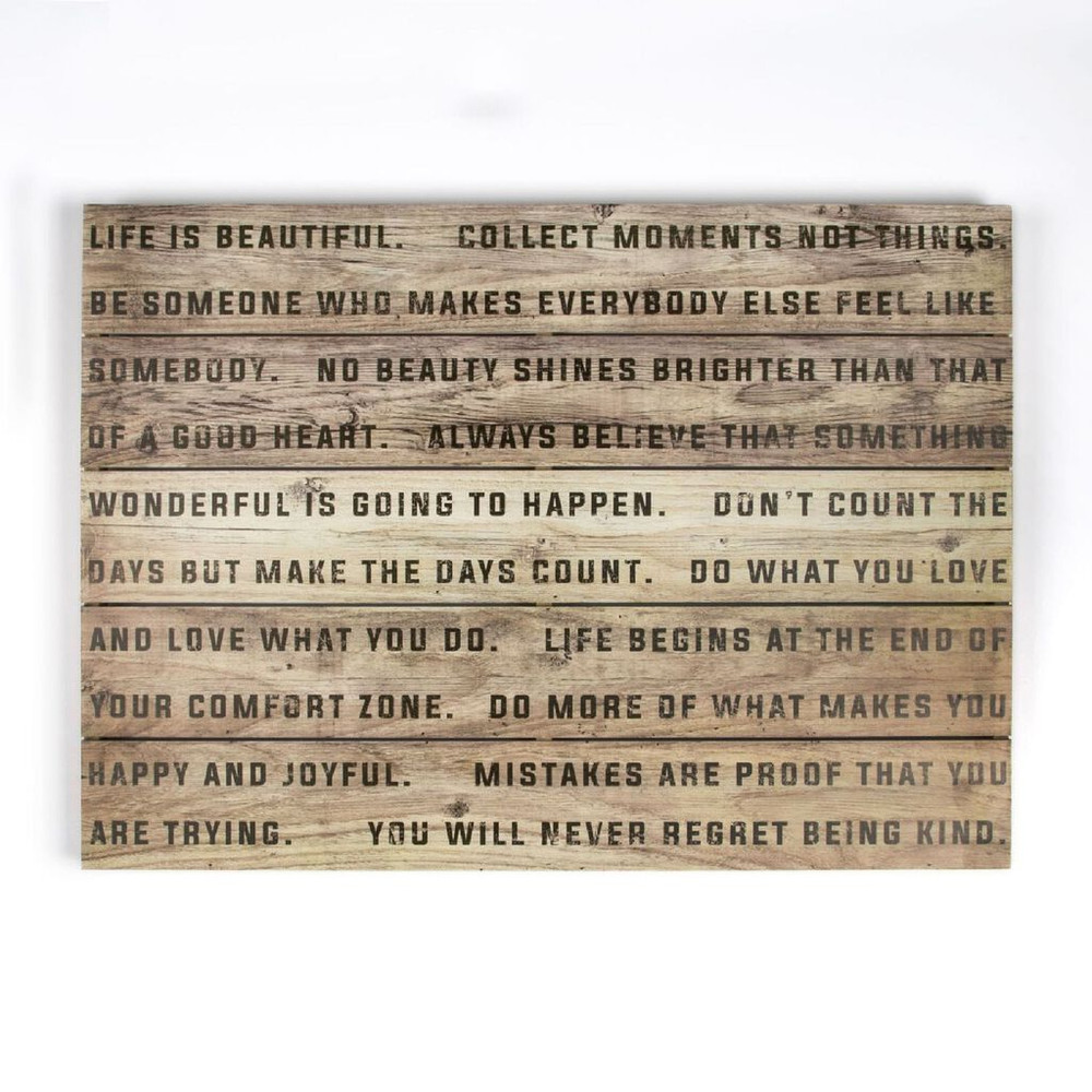 Life Is Beautiful Print On Wood Wall Art