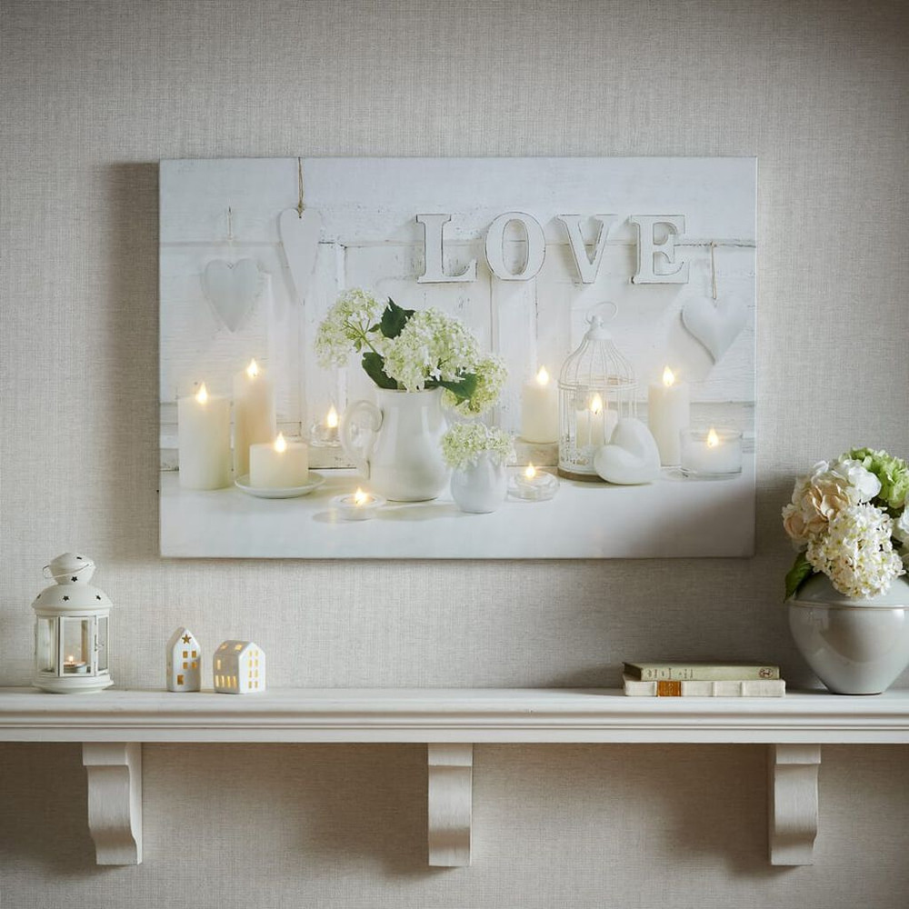 hearts & love led wall art