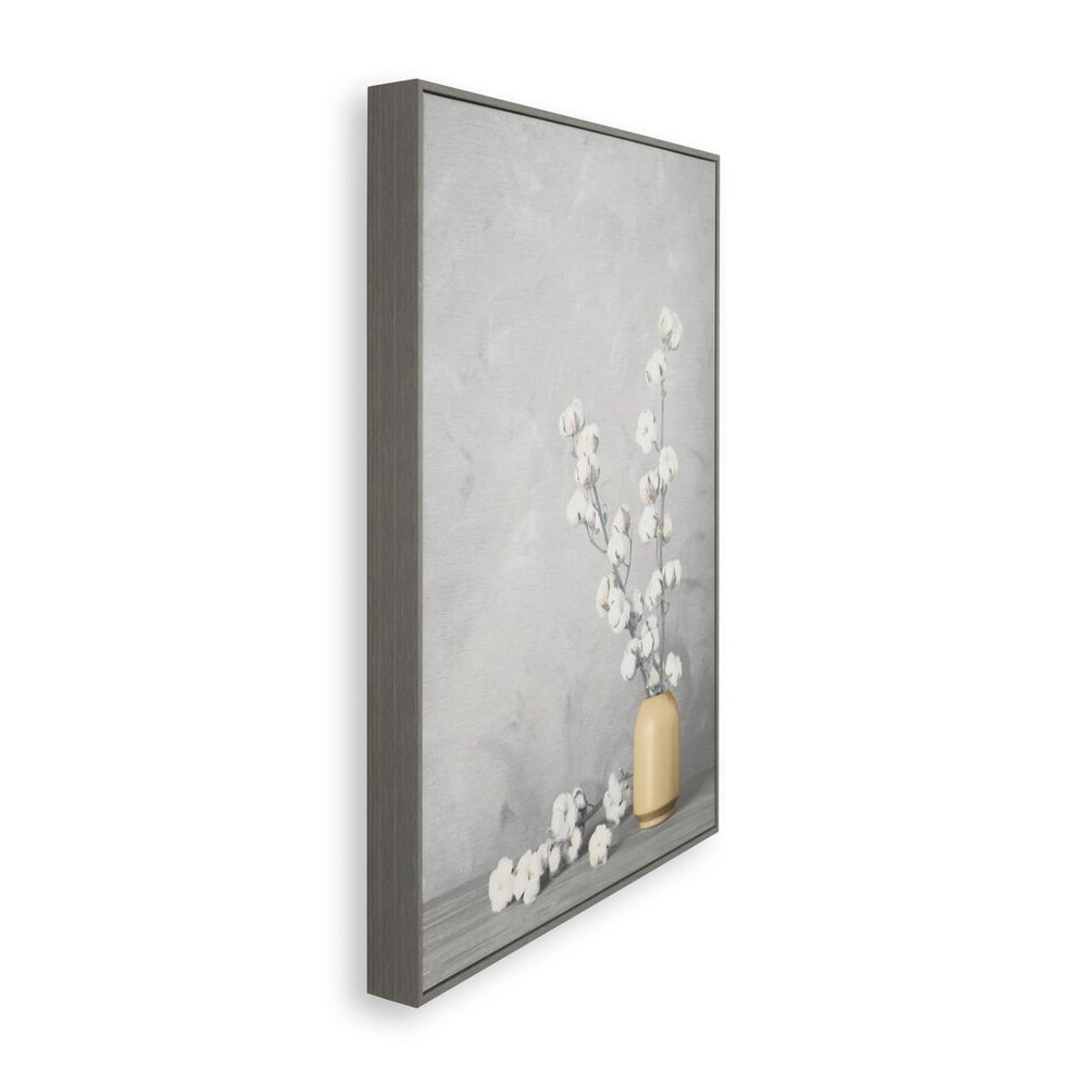 Cotton Flower Sprigs Canvas Wall Art