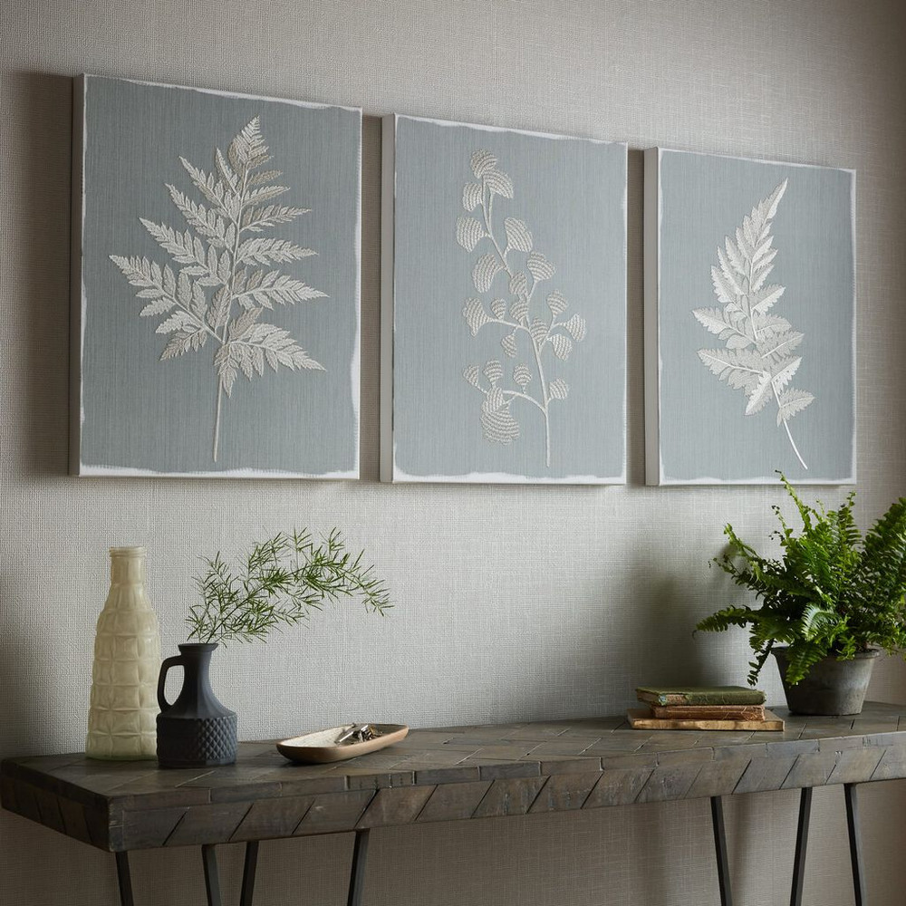 fallen leaves trio canvas wall art