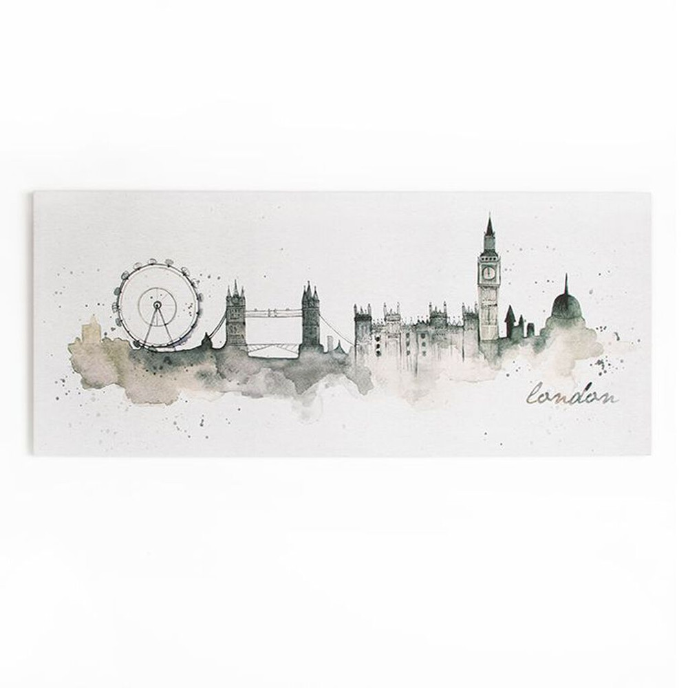 London Watercolour Printed Canvas Wall Art