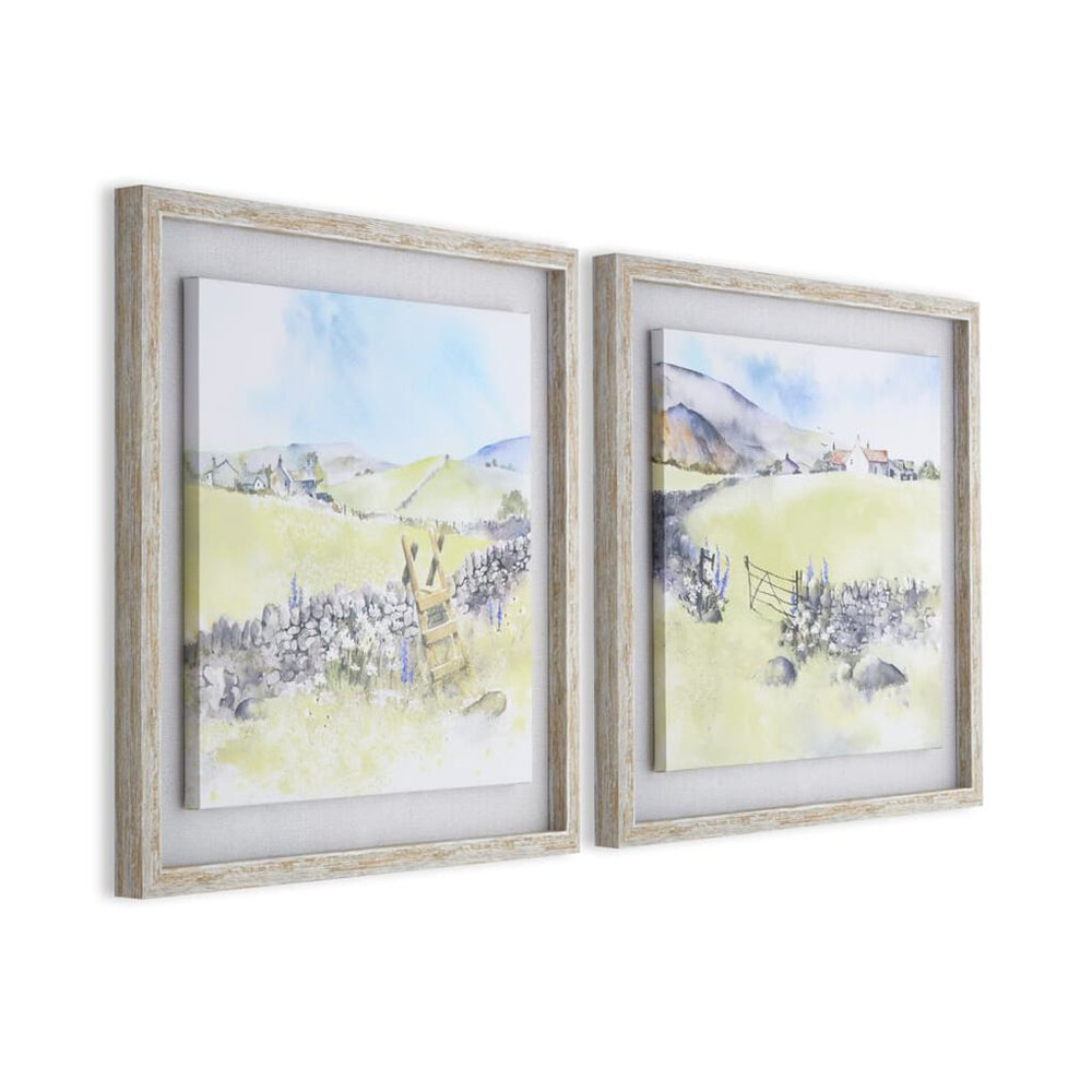 country meadow framed floating canvas