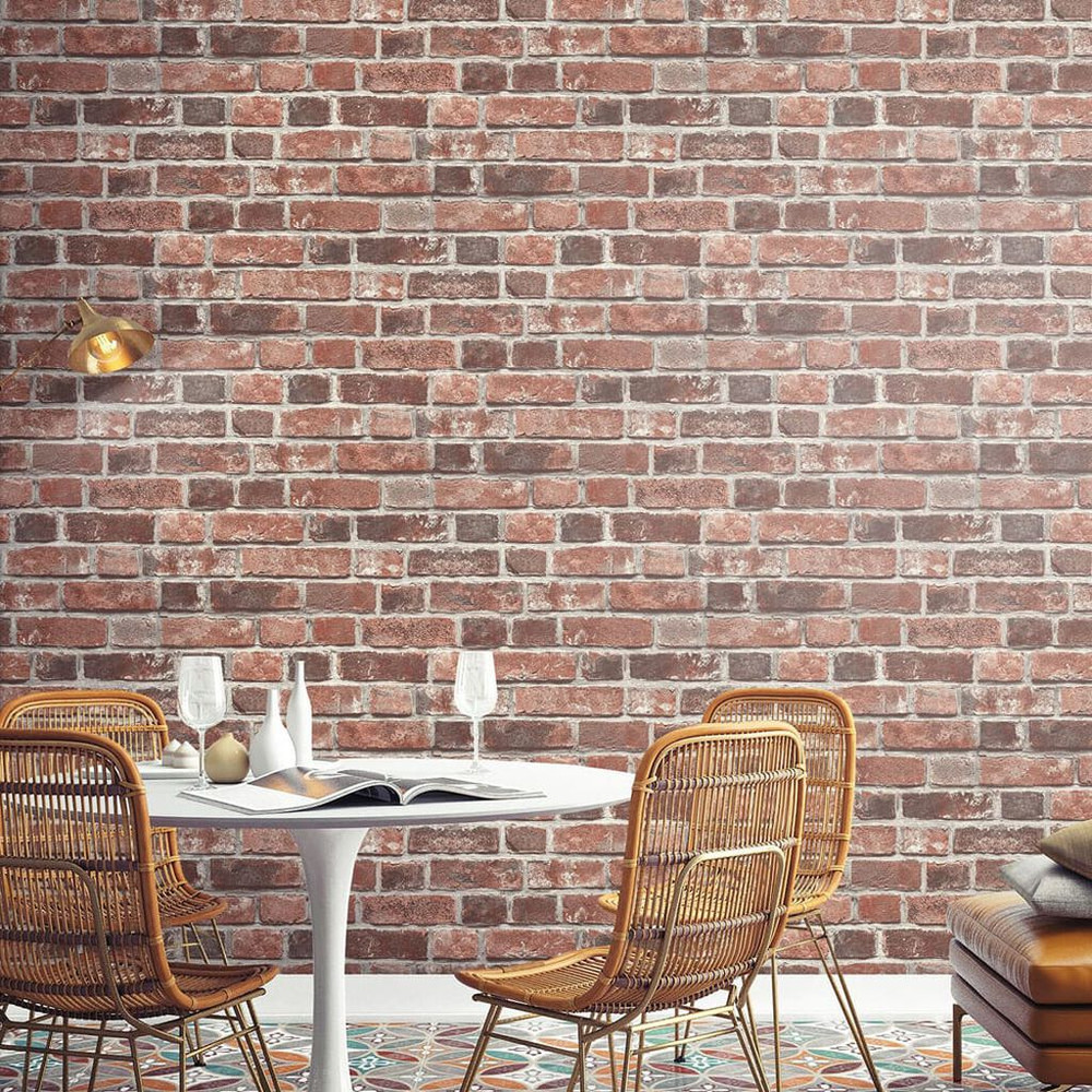 Transform Brick Red Wallpaper