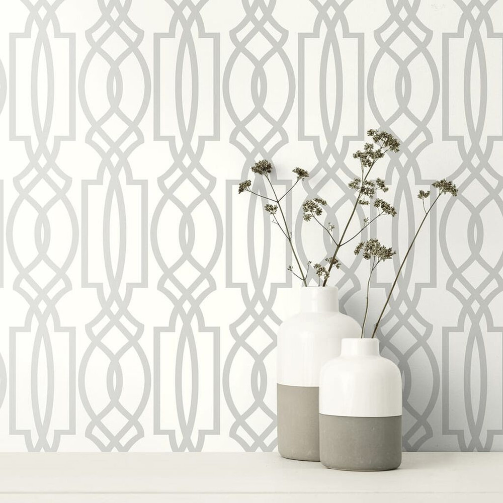 Transform Trellis Silver Wallpaper