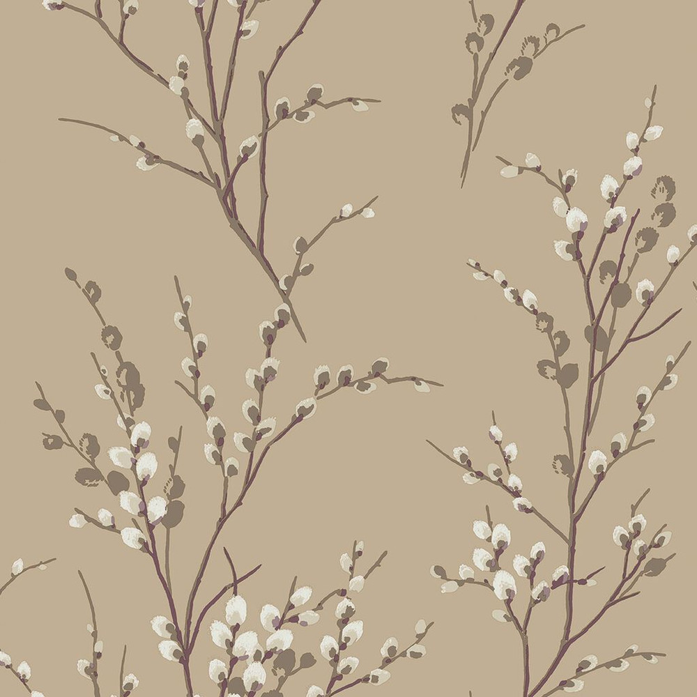 laura ashley pussy willow natural wallpaper