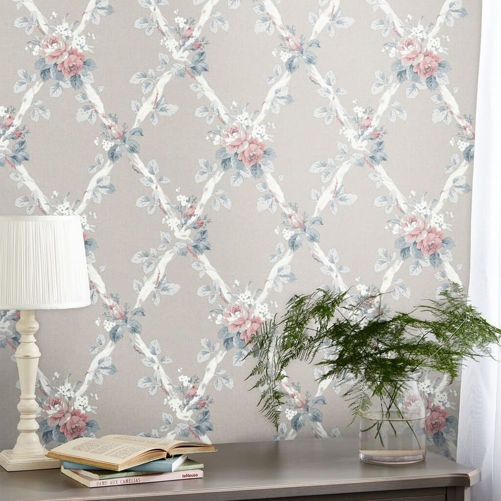 Laura Ashley Elwyn Dove Grey Wallpaper