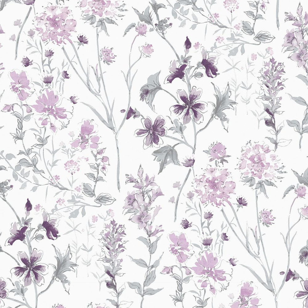 laura ashley wild meadow pale iris wallpaper