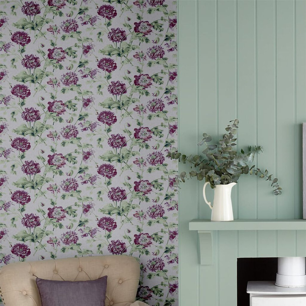 Laura Ashley Hepworth Grape Wallpaper