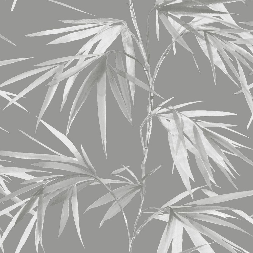 Asia Dark Grey Bamboo Leaf Wallpaper