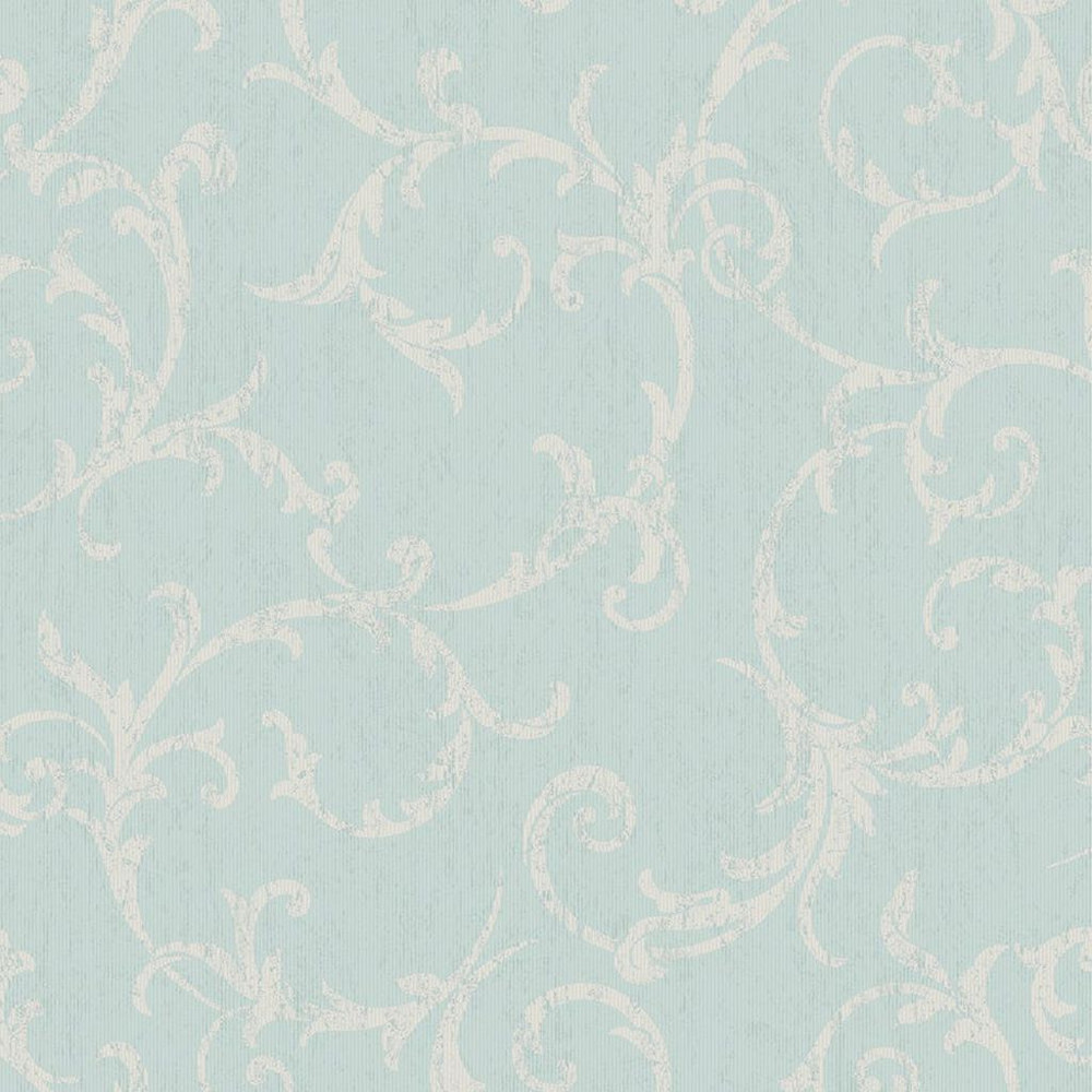 Empress Scroll Duck Egg Wallpaper