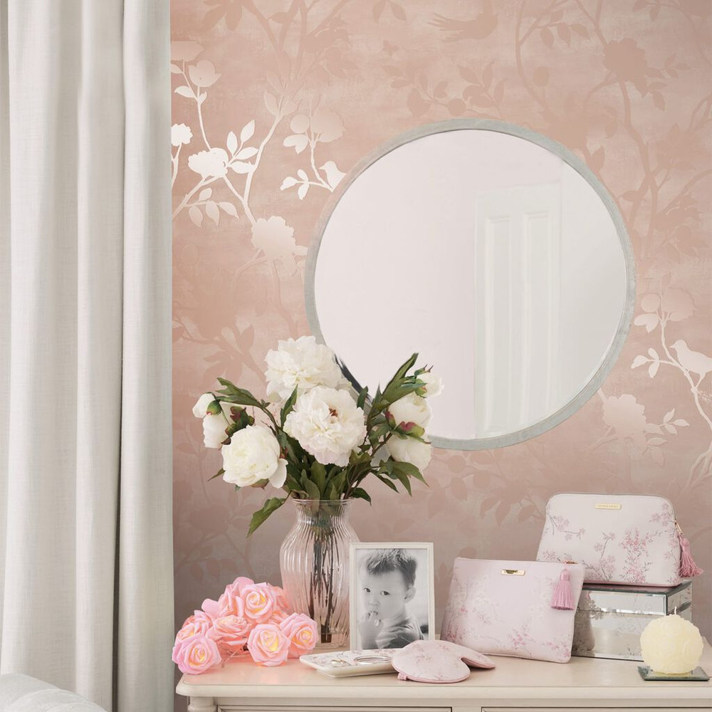 Laura Ashley Eglantine Silhouette Blush Wallpaper