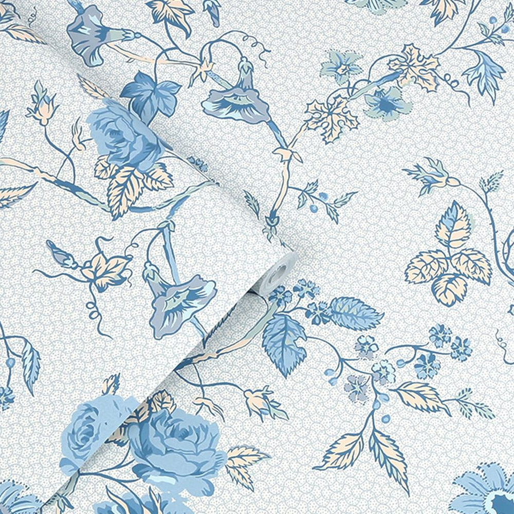 Laura Ashley Rambling Rector Blue Sky Wallpaper