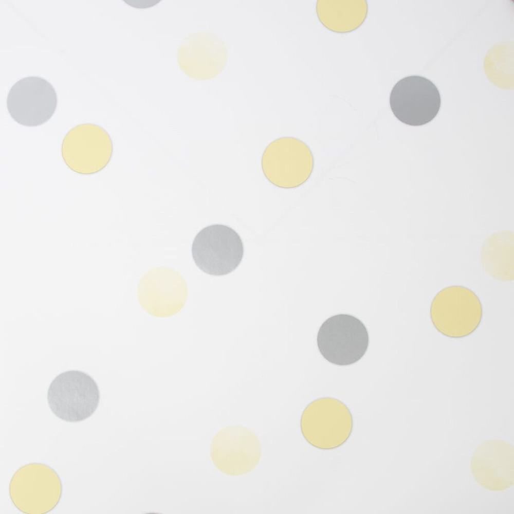 dotty polka yellow & silver wallpaper