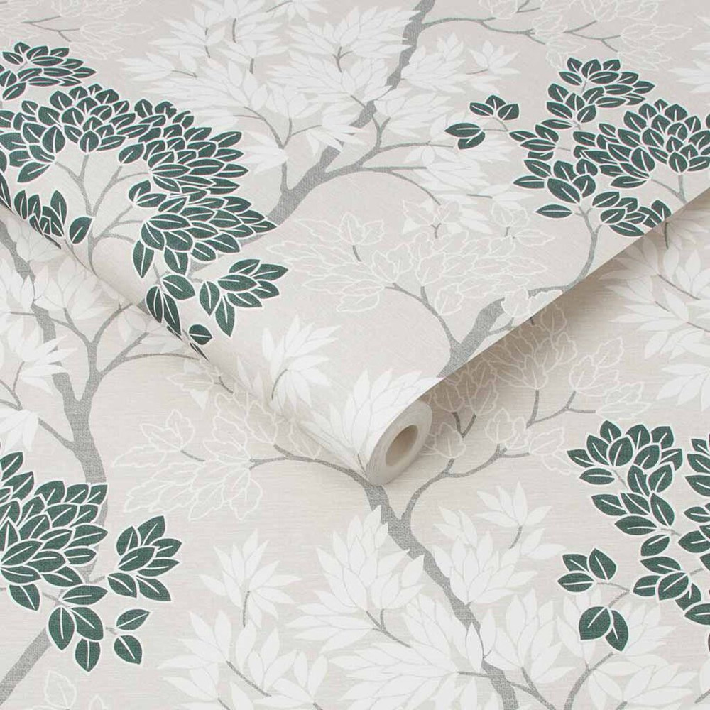 fresco lykke tree dark green wallpaper