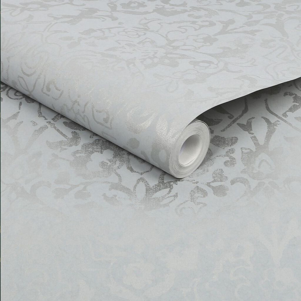 Next Majestic Damask Grey Wallpaper