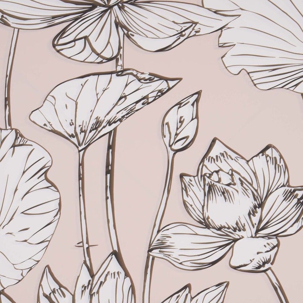 Transform Pink Illustrative Floral Wallpaper