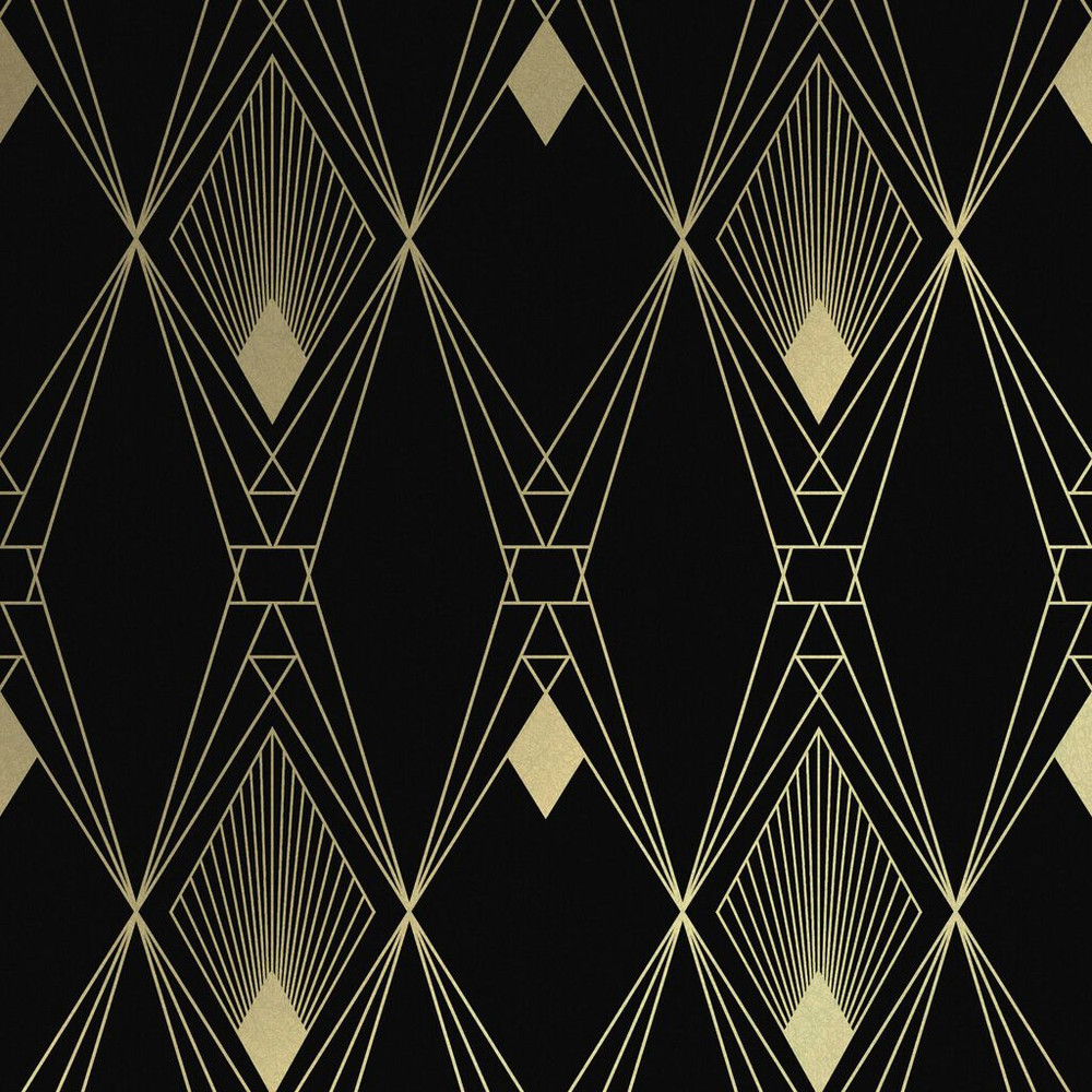 Next Deco Geometric Black Wallpaper