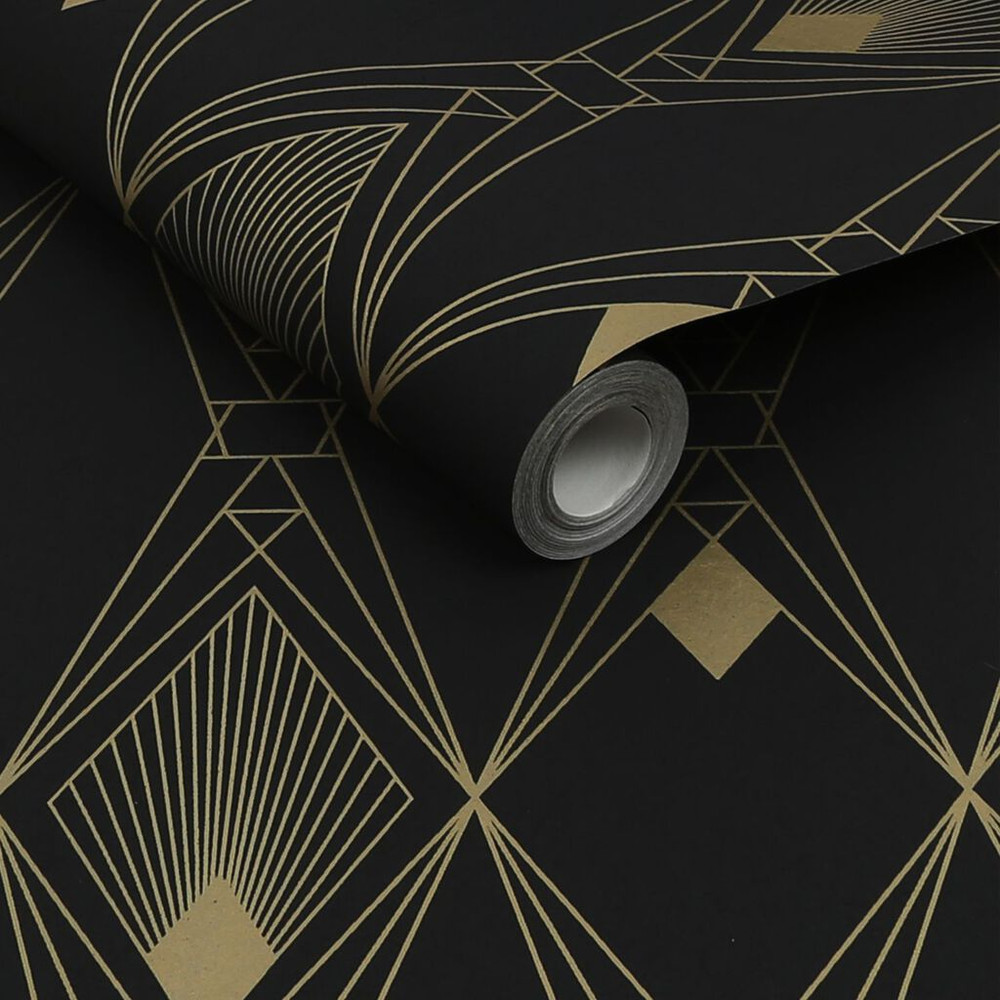 Next Deco Geometric Black Wallpaper