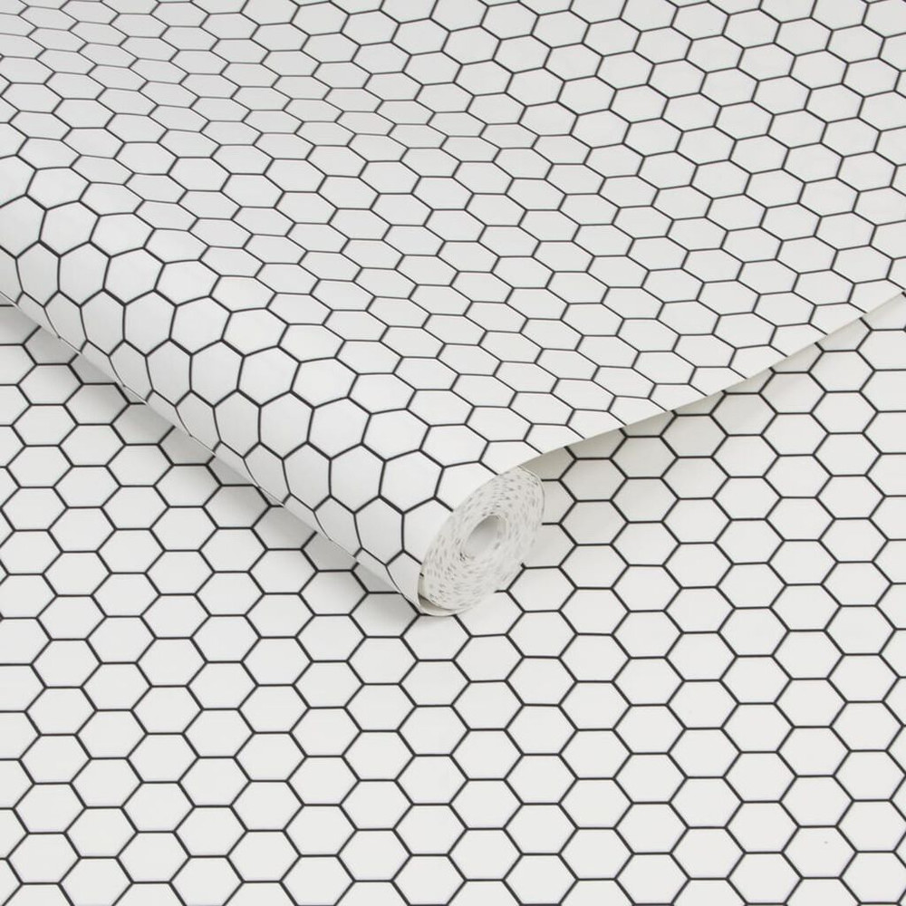 hexagon lattice white wallpaper