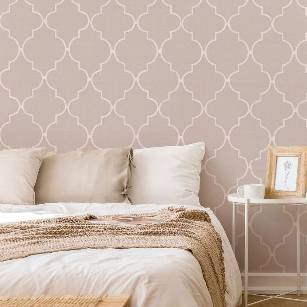 spanish tile taupe wallpaper