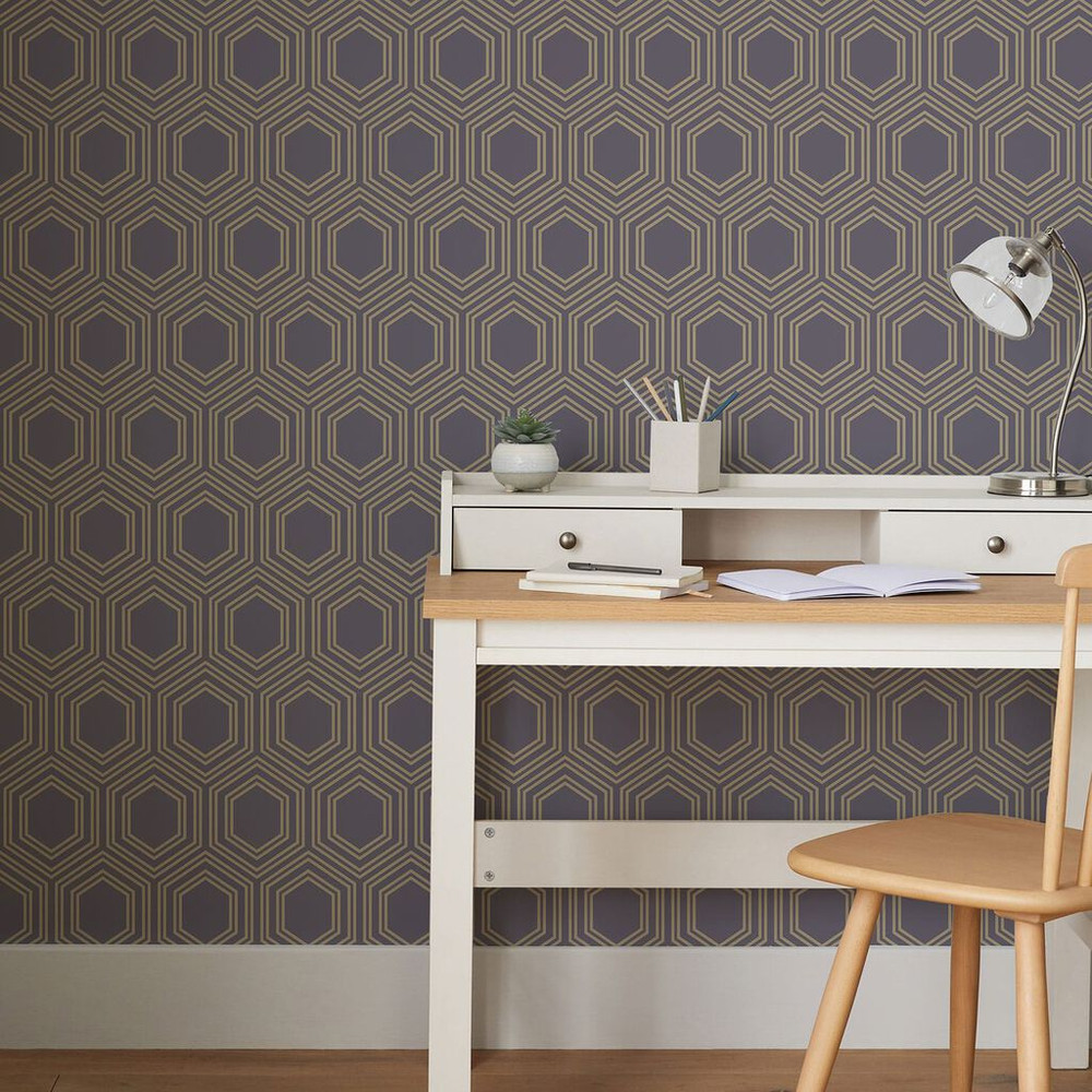 Next Honeycomb Geo Mauve Wallpaper