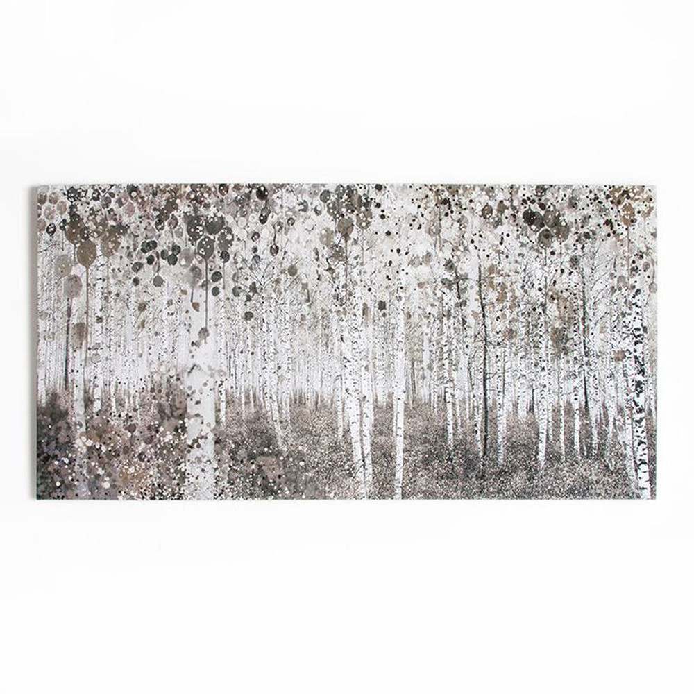 Neutral Watercolour Woods Printed Canvas Wall Art