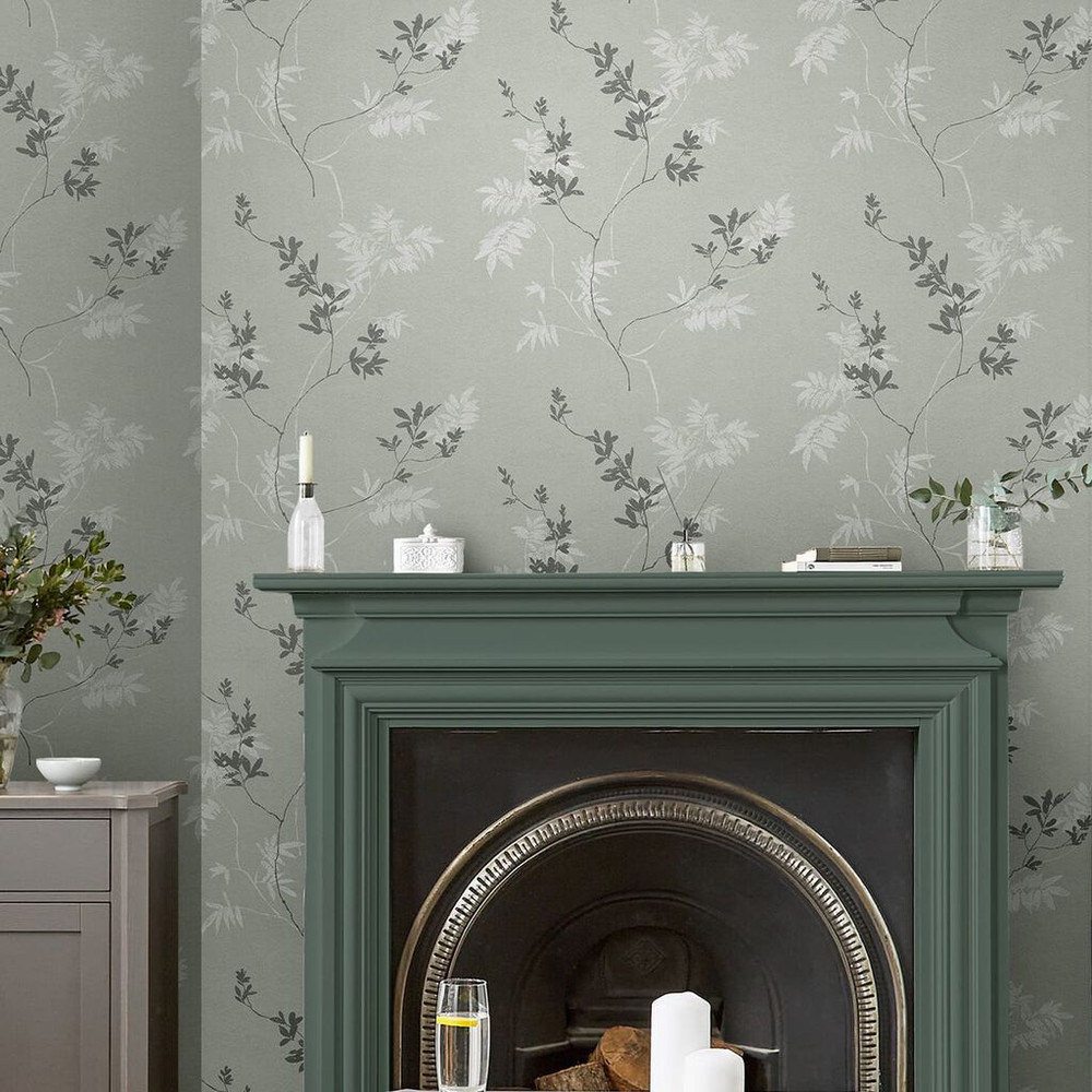 Laura Ashley Mari Mineral Green Wallpaper