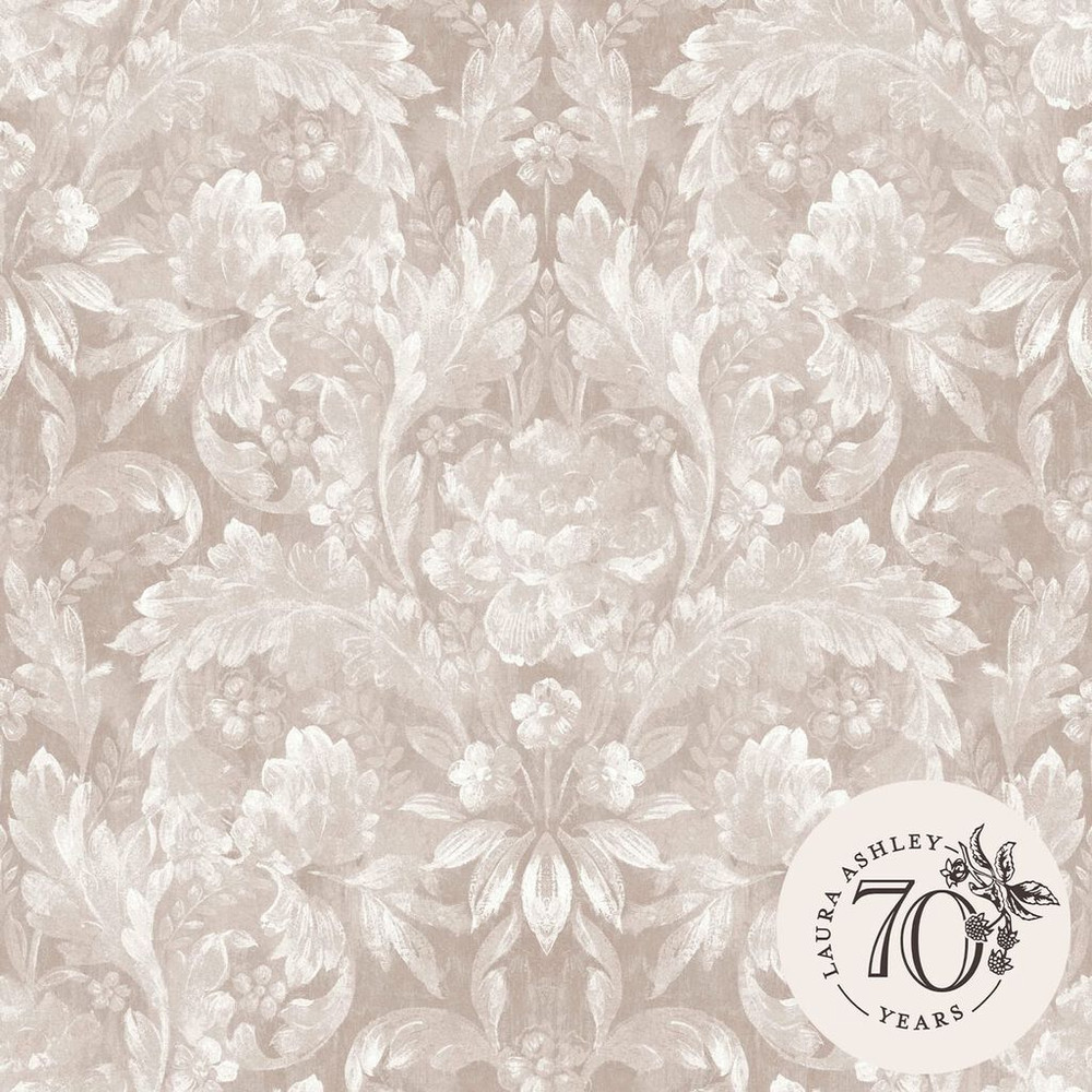 Laura Ashley Apolline Dove Gray Wallpaper