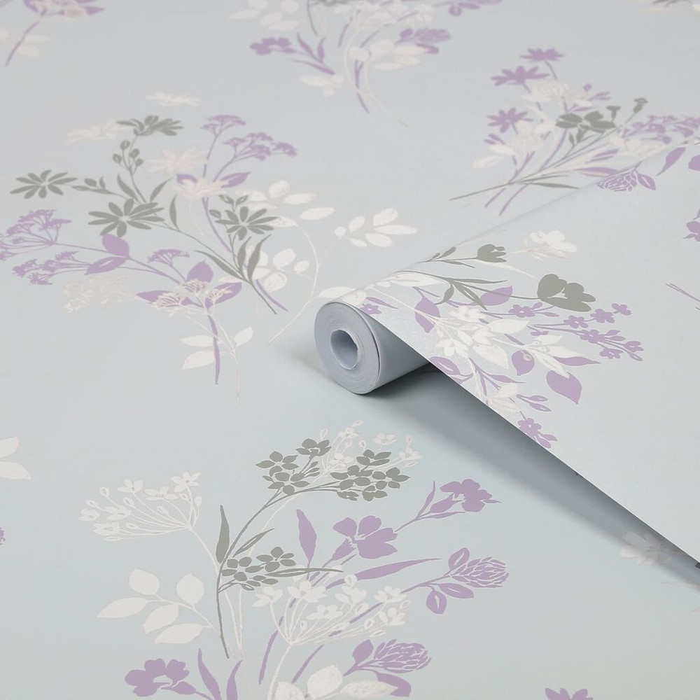 Laura Ashley Igerna Pale Duck Egg Blue Wallpaper