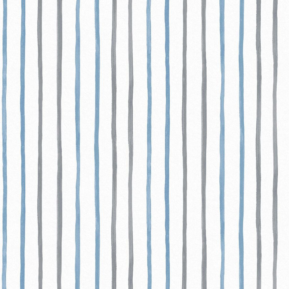 Laura Ashley Painterly Stripe Blue Wallpaper