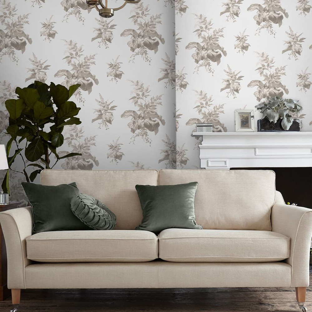 Laura Ashley Narberth Dove Gray Wallpaper