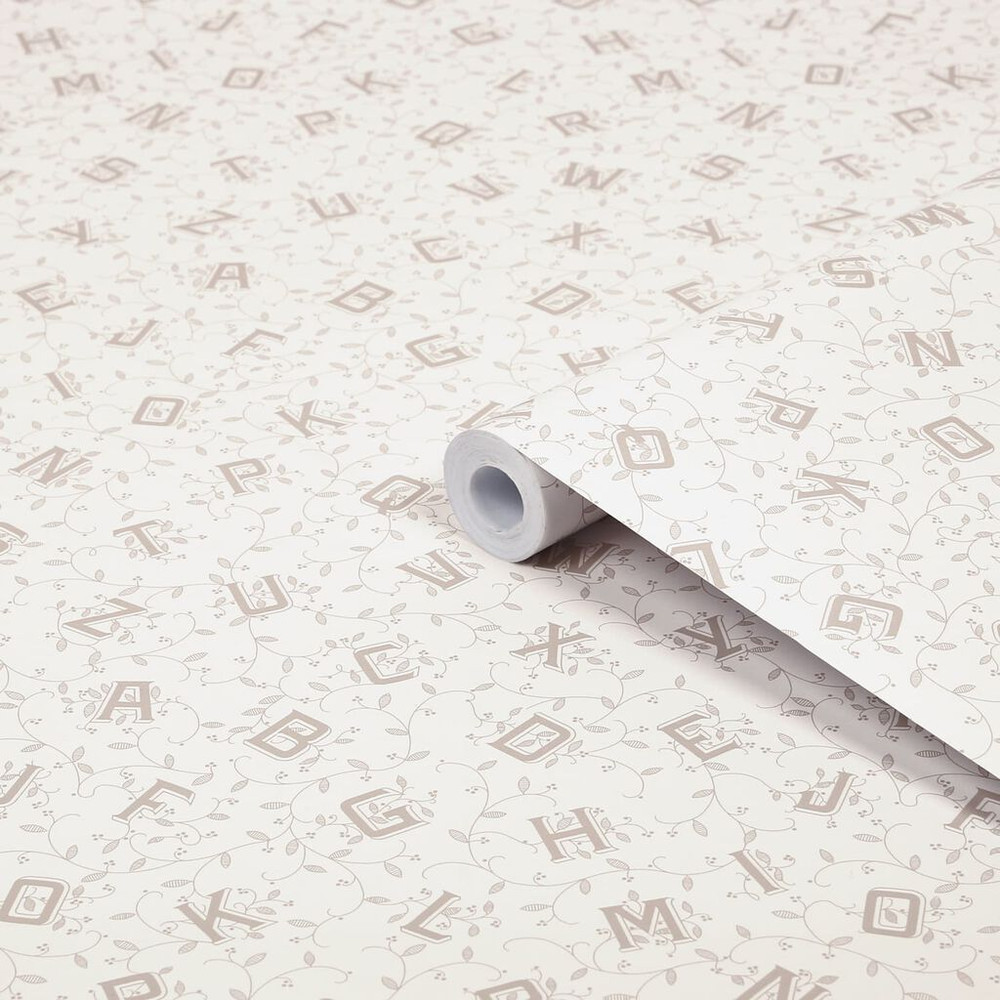 Laura Ashley Alphabet Dove Grey Wallpaper