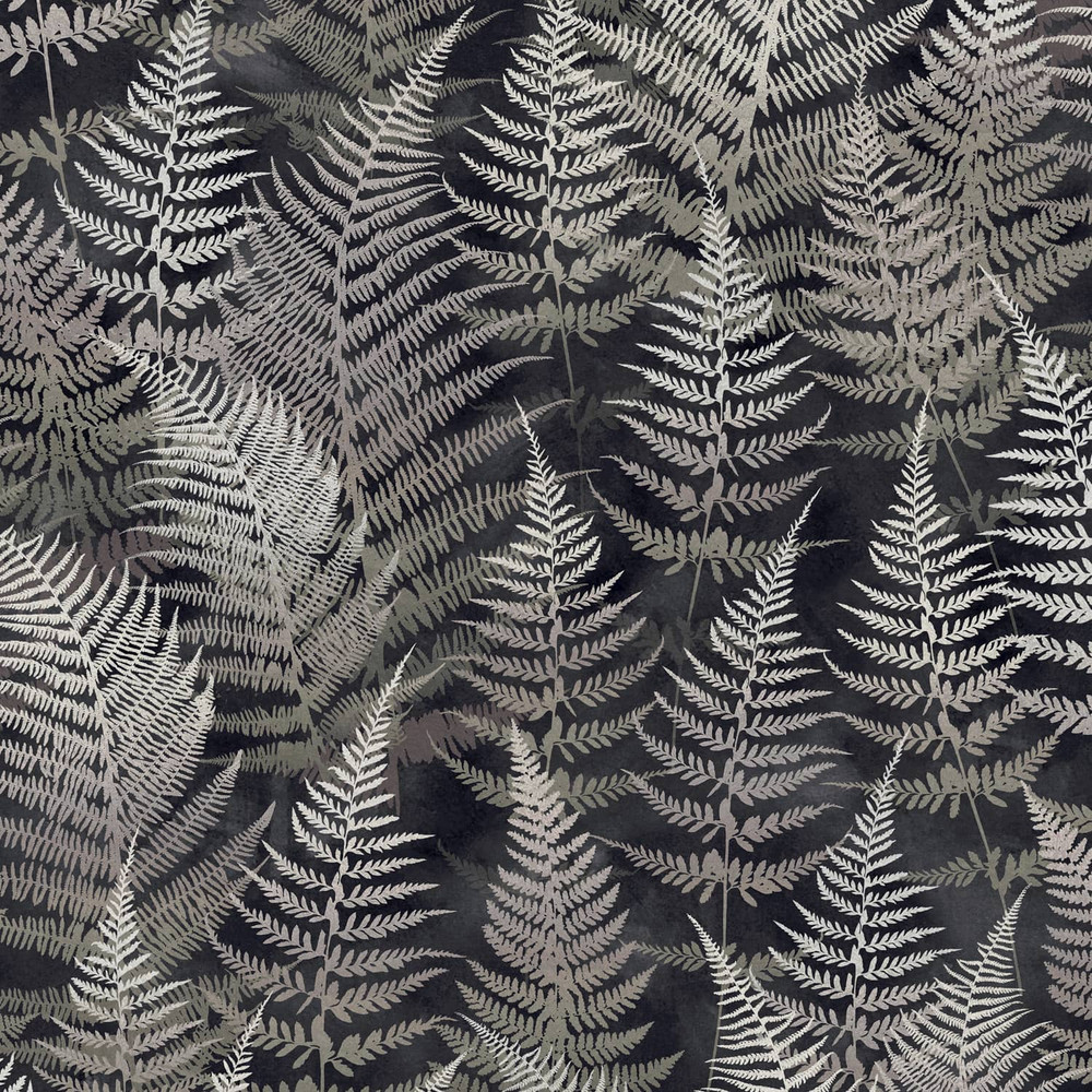 Woodland Fern Charcoal Wallpaper by Clarissa Hulse