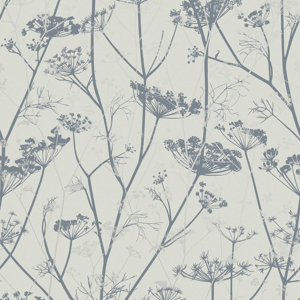 Wild Chervil Dove & Silver Wallpaper