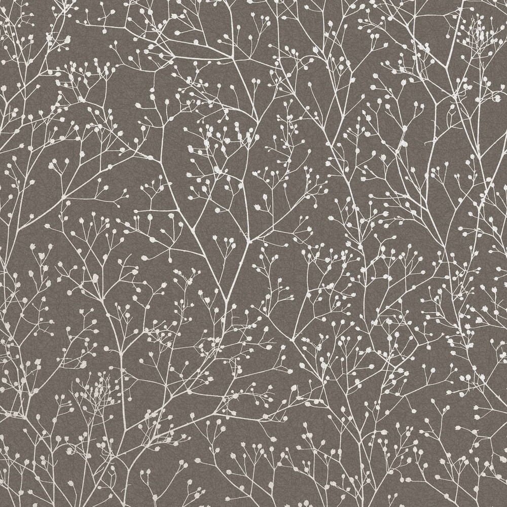 Gypsophila Mocha and Silver Wallpaper