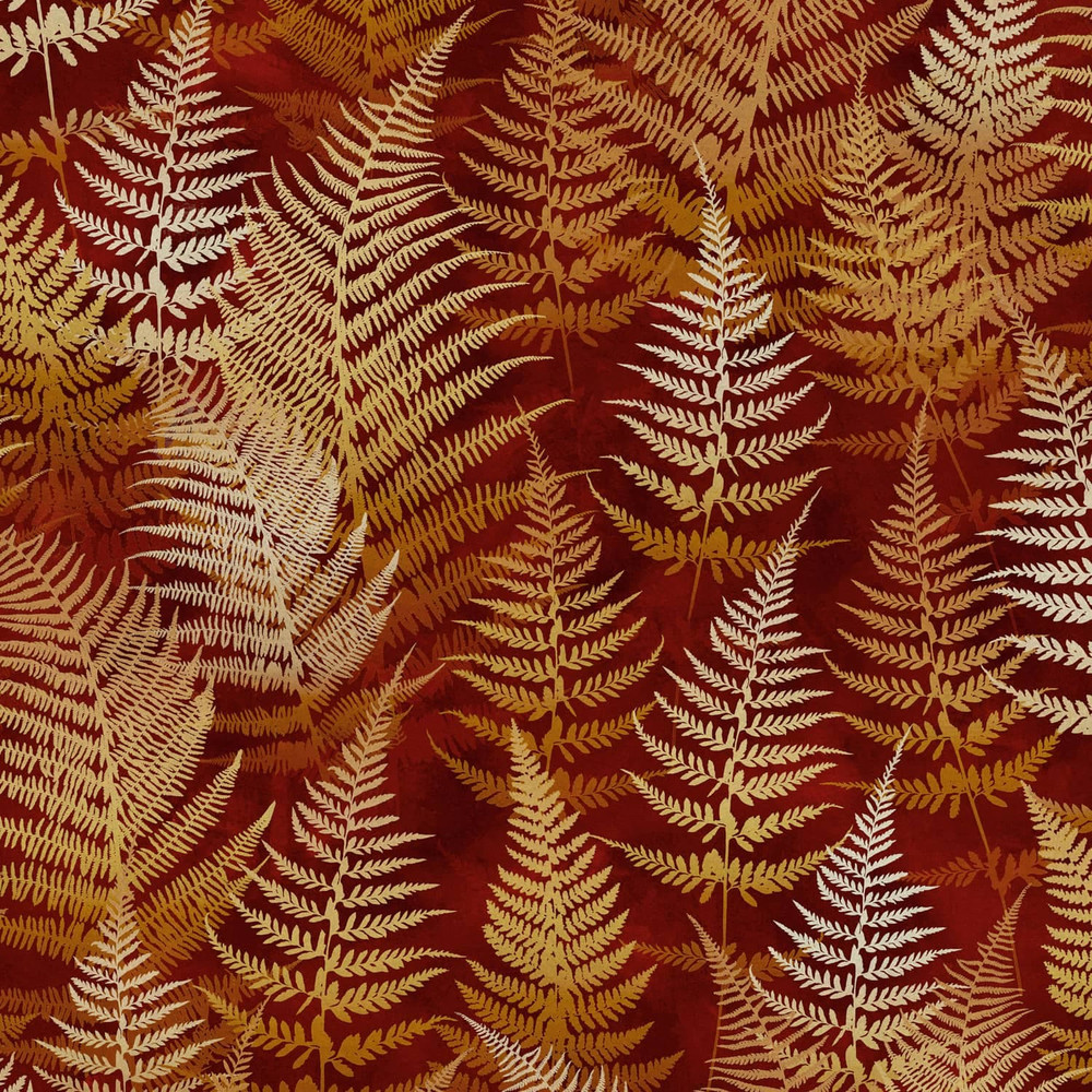 Woodland Fern Rust Wallpaper