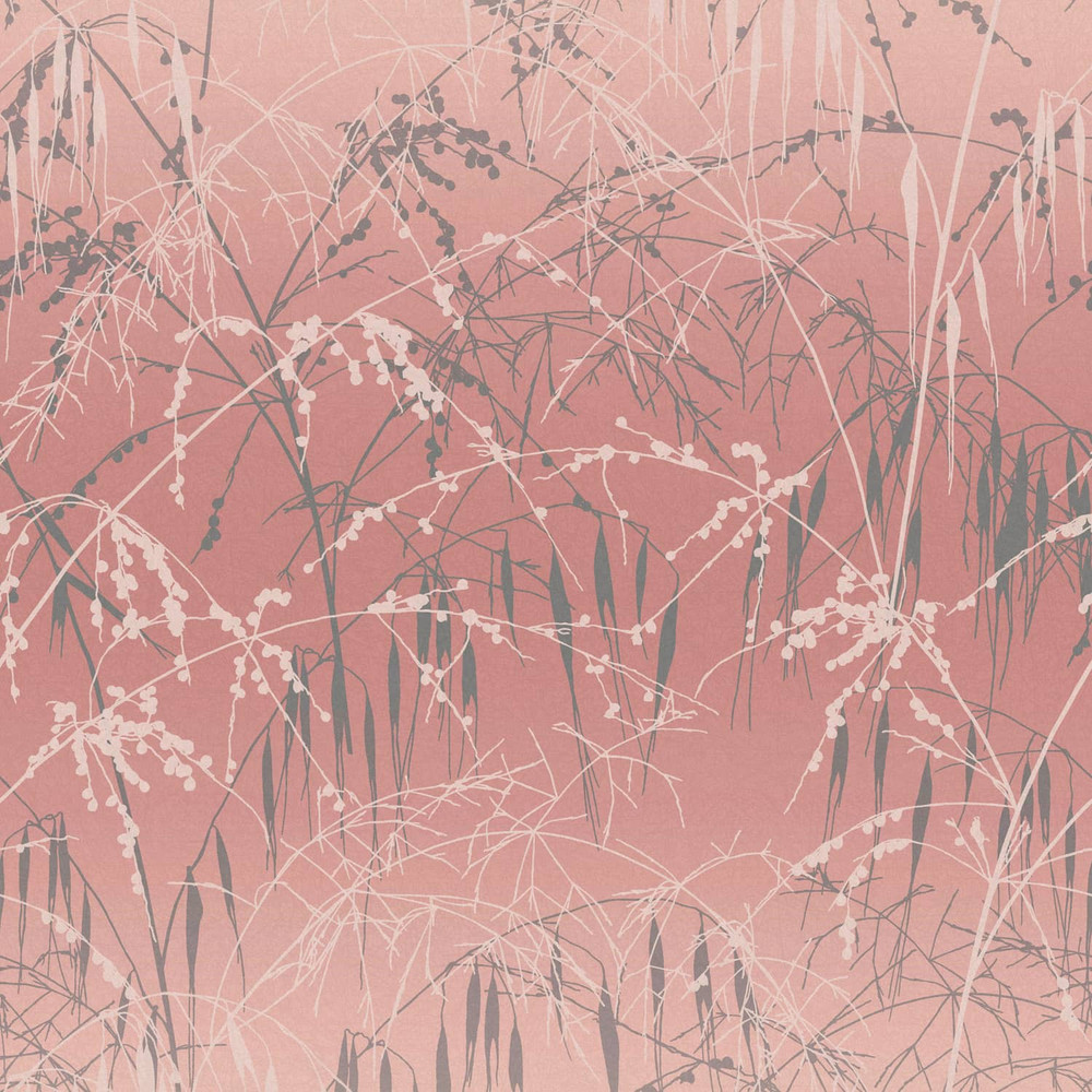Meadow Grass Shell & Pewter Wallpaper