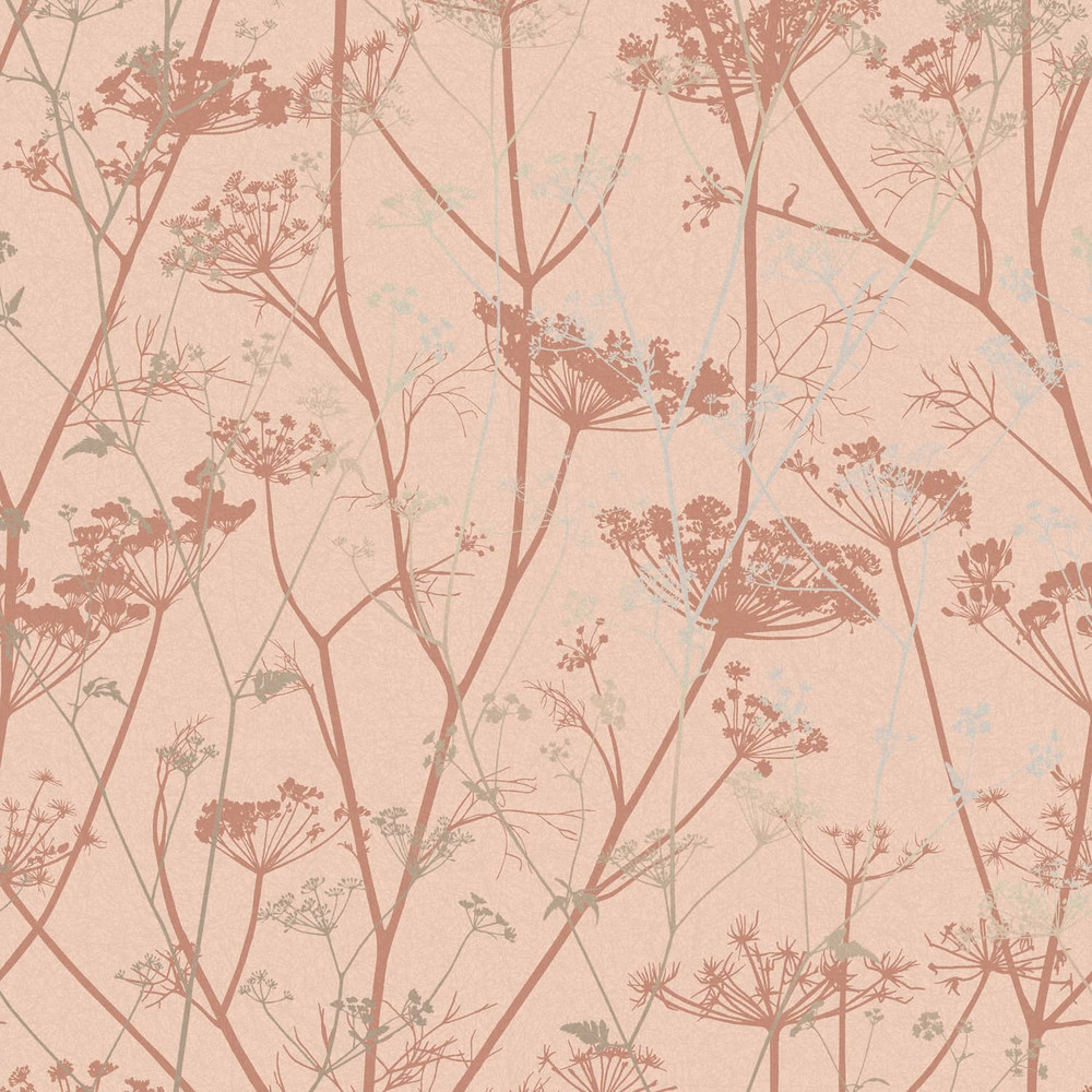 Wild Chervil Shell & Rose Gold Wallpaper