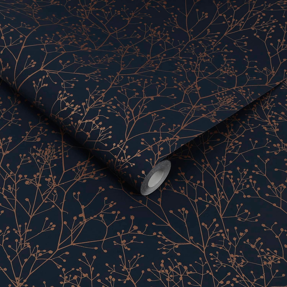 Gypsophila Midnight and Copper Wallpaper