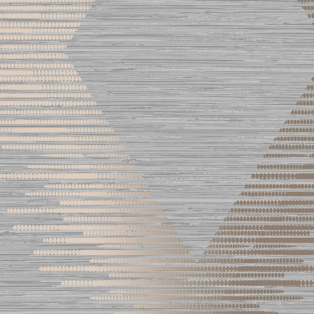 Serenity Geo Grey And Rose Gold Wallpaper