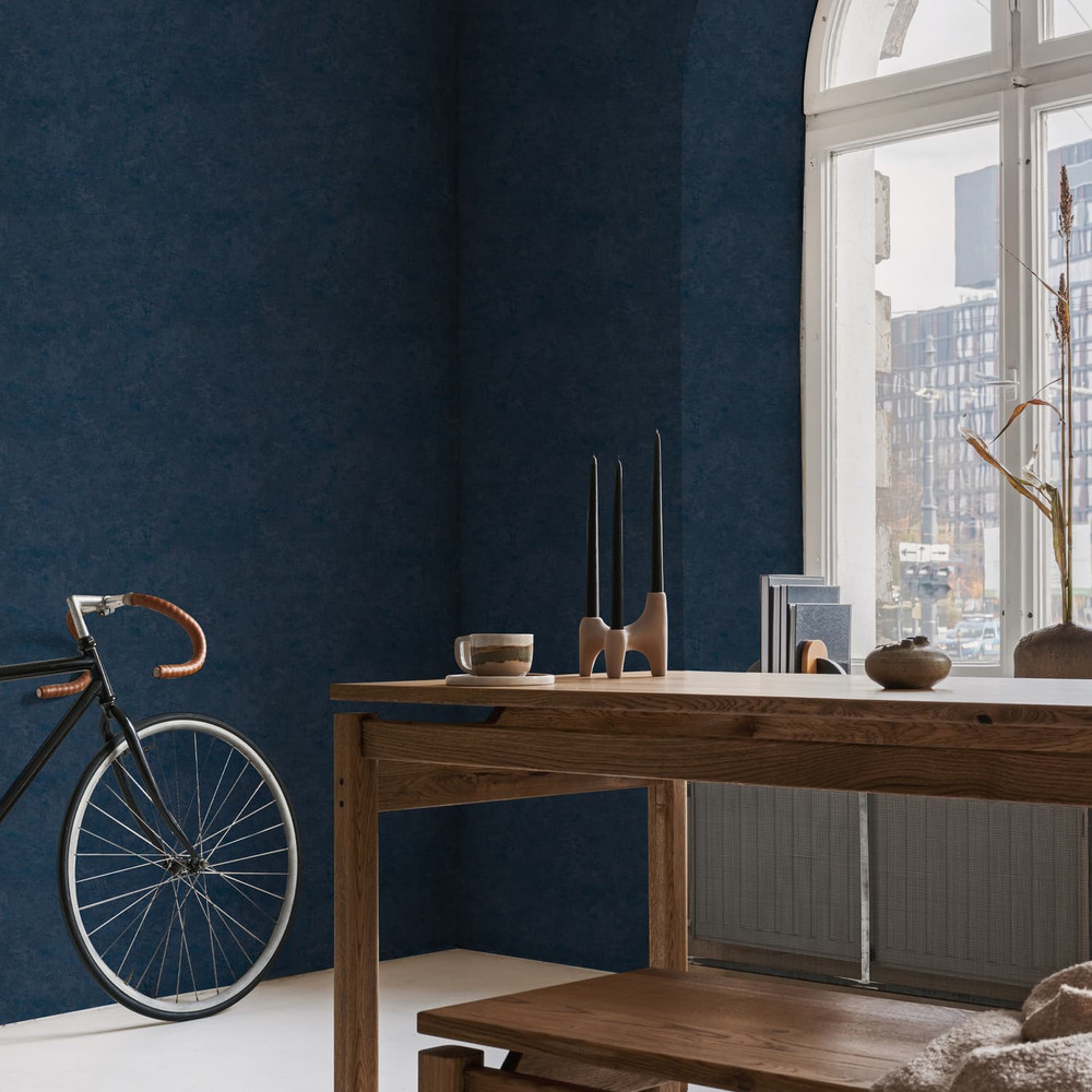 Organic Plain Navy Wallpaper