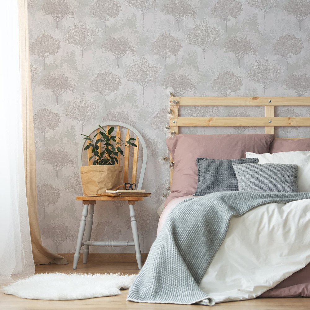 Birch Mauve Wallpaper