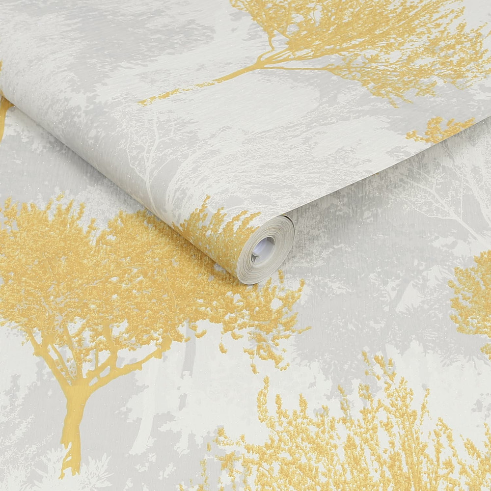 Birch Mustard Wallpaper