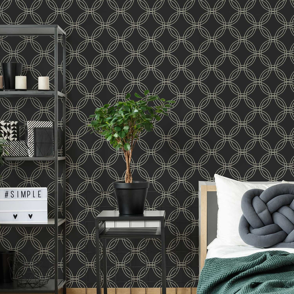 Serpentine Black And Rose Gold Wallpaper