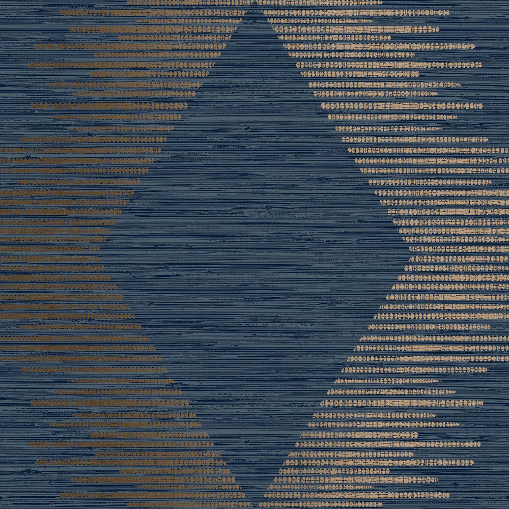 Serenity Geo Navy And Copper Wallpaper