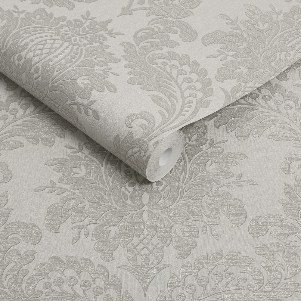 Archive Damask Taupe Wallpaper