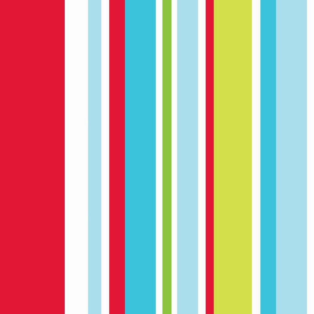 Long Island Stripe Red and Blue and Green Wallpaper