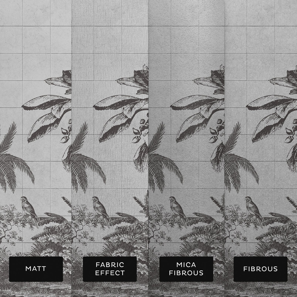 Tiled Jungle Black & White Bespoke Mural
