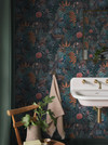 Jungle Jamboree Marineblau & Teal Tapeten